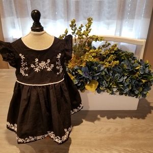 Adorable Mexican Spanish black floral dress